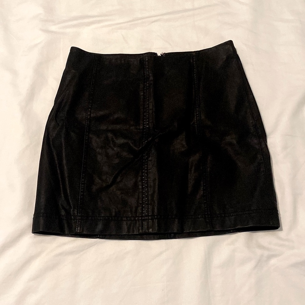 Black leather skirt
